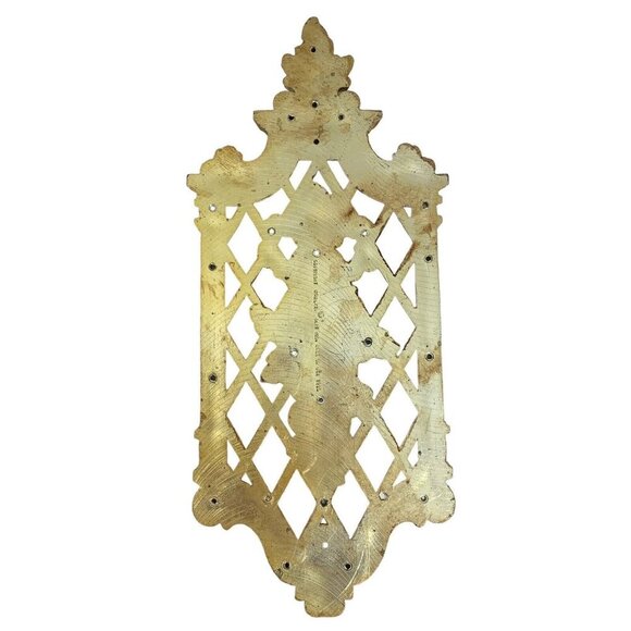 Vintage Wall Art Gold Colored Hard Plastic 13.5" Tall Set of 2 MCM Retro Home - Picture 4 of 5